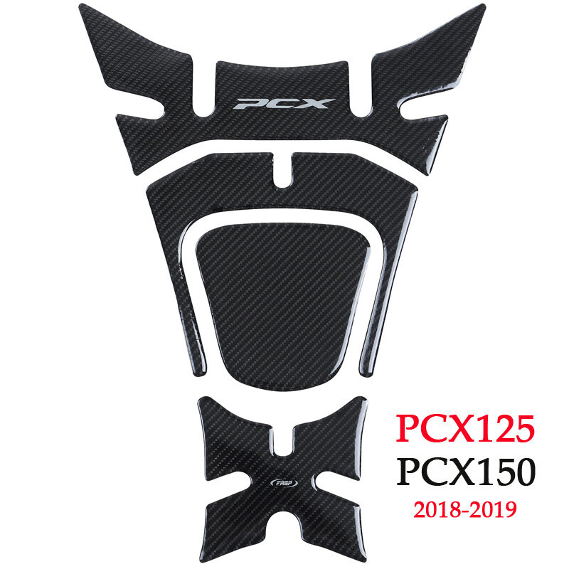 For Honda PCX 125 150 PCX125 PCX150 2018 2019 3D Fairing Gas Cap Tank Pad protection 5D Real Carbon Fiber Sticker Decal