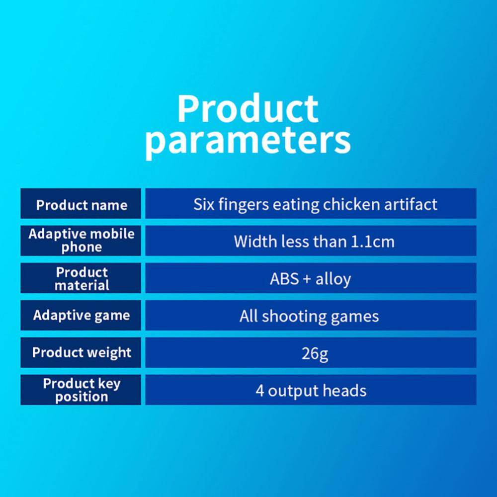 2pcs Mechanical 6 Finger Game Controller Key Button Sensitive Gamepad Key Button for Pubg Mobile
