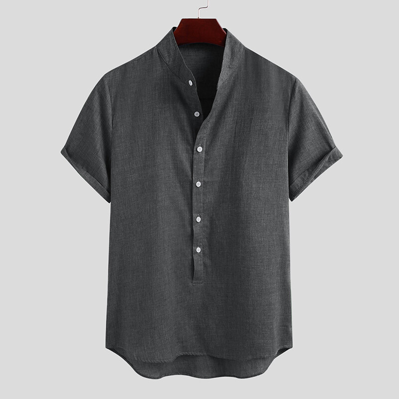 Medussa INCERUN Men Casual Cool Shirt Short Sleeve Linen Retro Summer Chinese T Shirt Loose Top