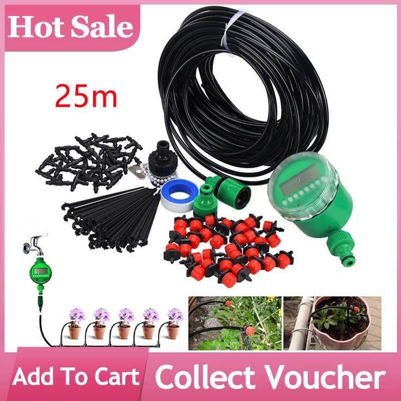 25m Plant Self Watering Garden Hose Diy Micro Drip Irrigation System With Timer Kits Lazada Singapore - Garden Watering Cart 25m Plant Self Watering Garden Hose Diy Micro Drip Irrigation System With Timer Kits Lazada Singapore - Garden Watering Cart