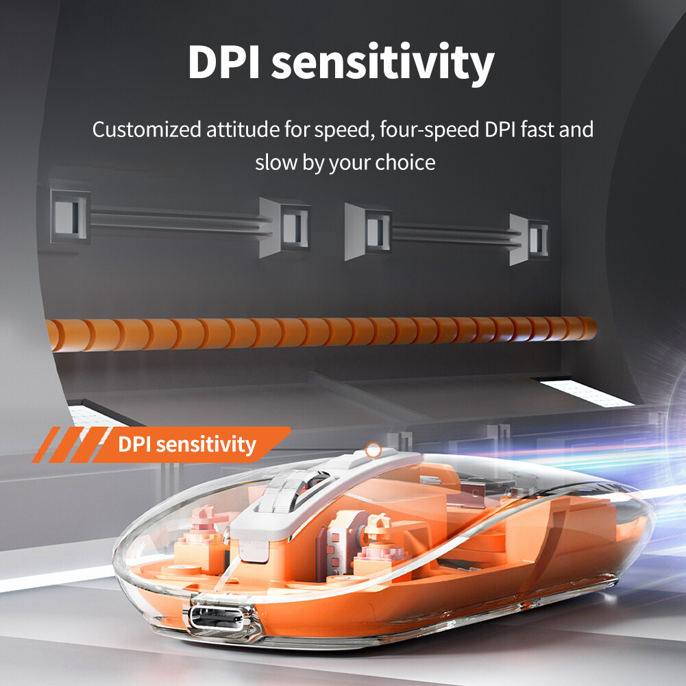 Trong Suốt Có Dây Chuột Bluetooth Không Dây Câm DPI Ánh Sáng Đầy Màu Sắc Trò Chơi Cạnh Tranh Điện Tử Chuột Văn Phòng Ba-Chế Độ Chuột