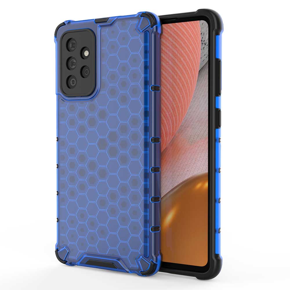 For Samsung Galaxy A72 5G Phone Case，Luxury Honeycomb Armor TPU+PC Shockproof Back Cover