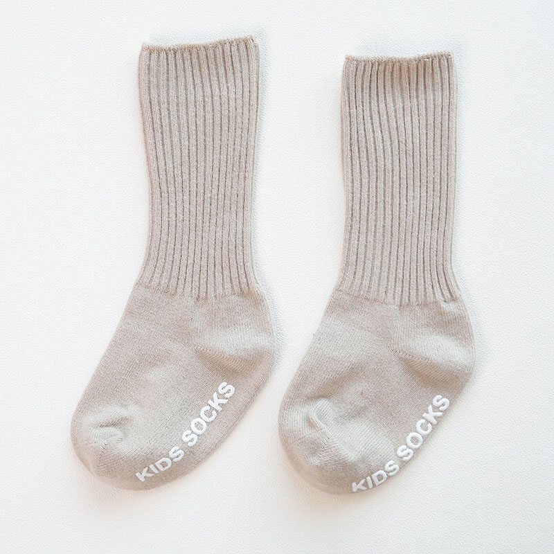 I LOVE DADDY&MUMMY Cotton Soft Newborn Baby Socks Winter Warm Baby Girl Boy Socks With Rubber Soles Solid Color Anti Slip Long Kids Socks Sokken
