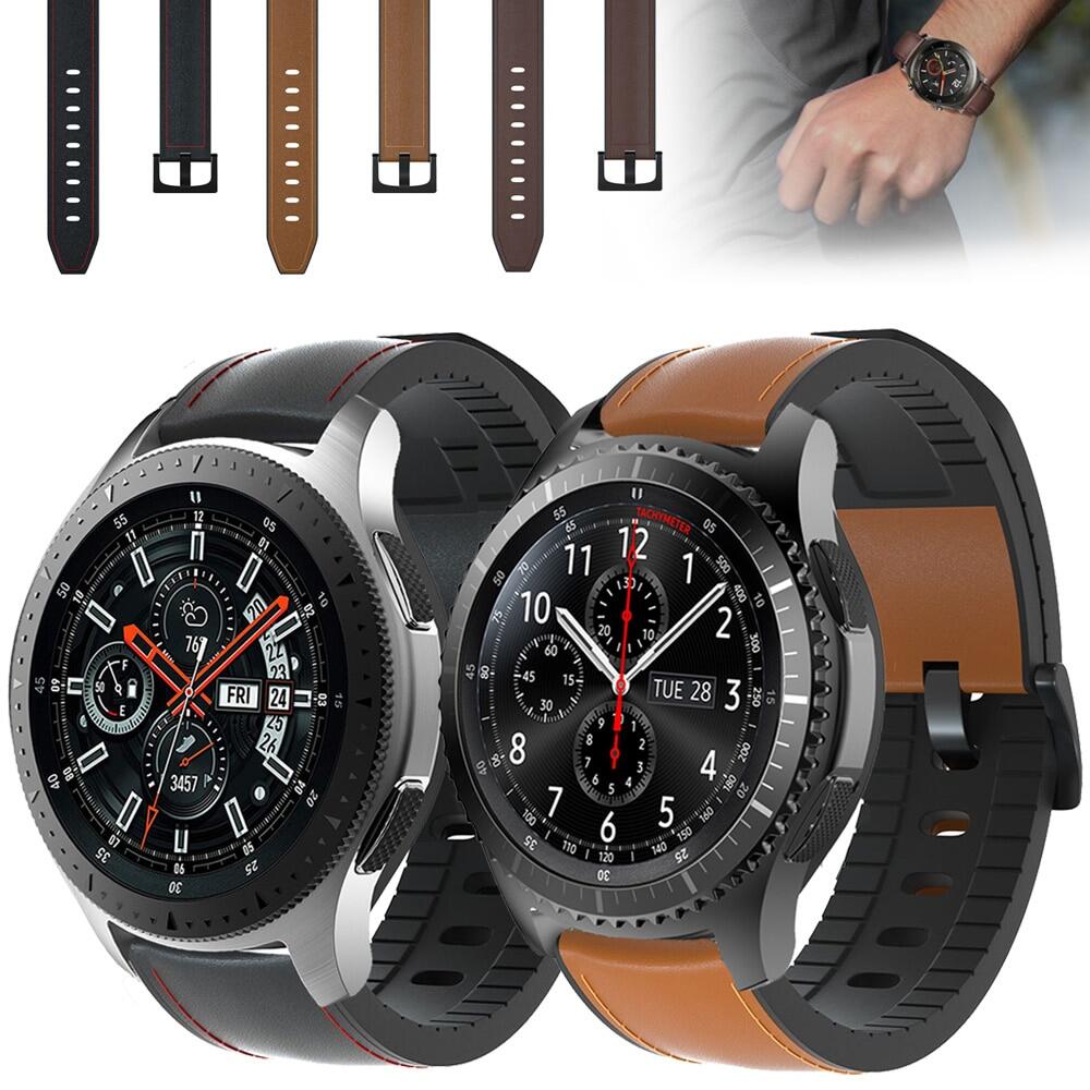 20mm 22mm Watch Strap for Huawei GT GT3 Band for Samsung Galaxy Watch 46mm Genuine Leather Band Silicone Bracelet Watchband Gear S3 Frontier