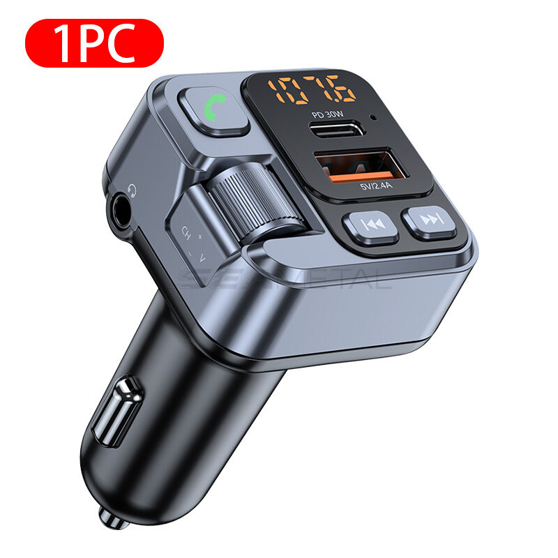 Bluetooth 5.1 Car Charger Car Audio Music MP3 Player PD30W Fast Charging Type-C Port Car Charger