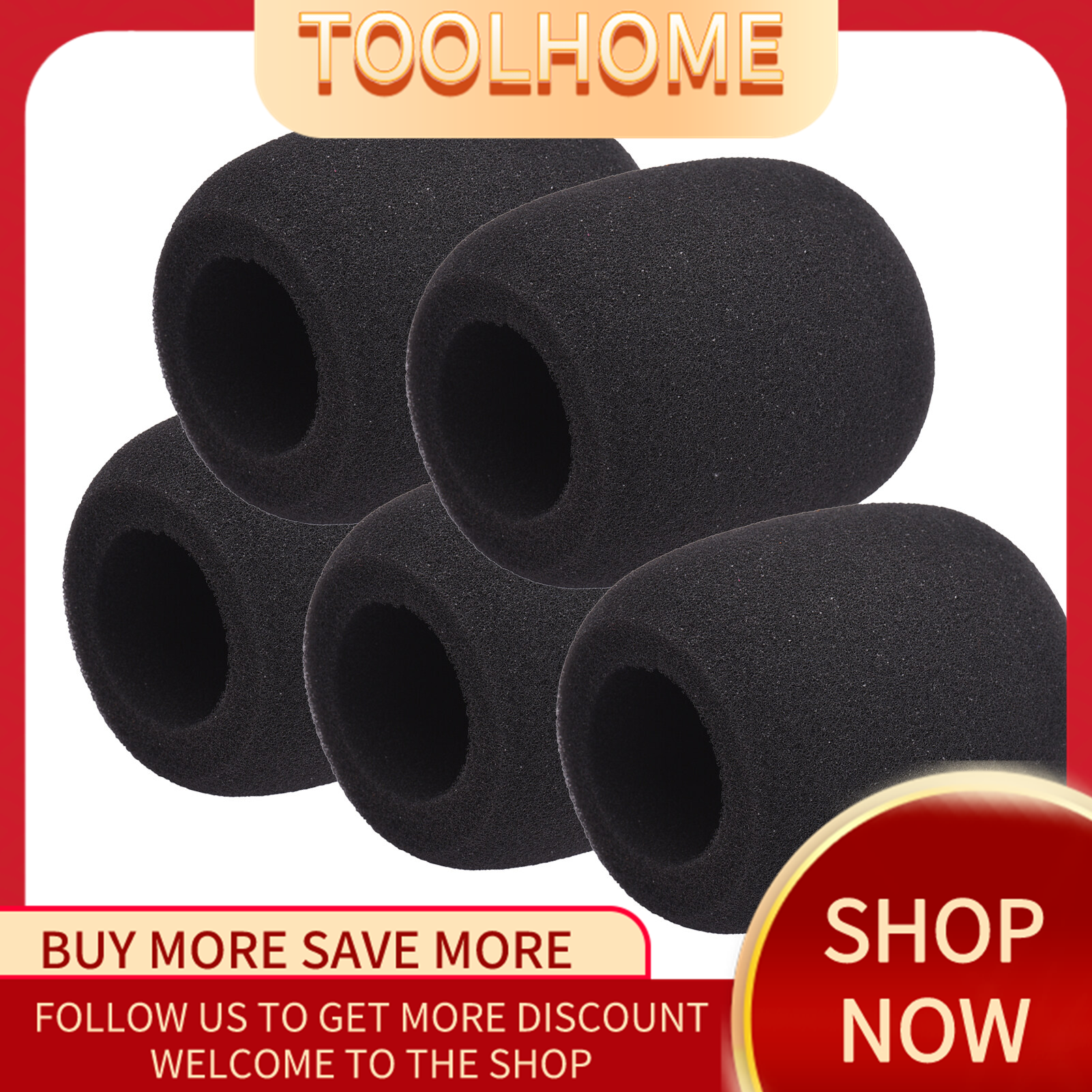 5Pcs Microphone Foam Windshield Windscreen Noise Reduction Sponge Mic Cover for Handheld Condenser Microphone