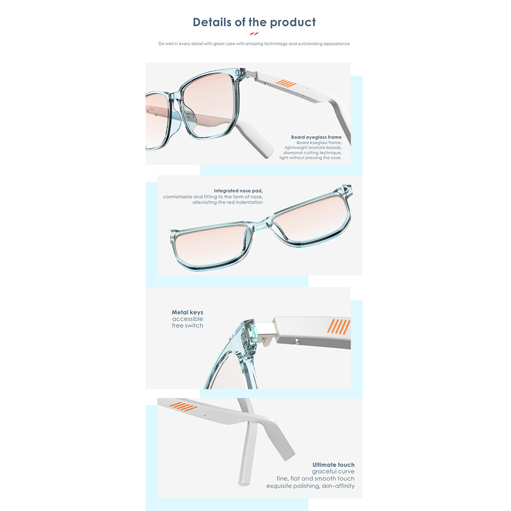 CCCUE Audio Sunglasses Smart Bluetooth Wireless Music Headset Glasses Waterproof