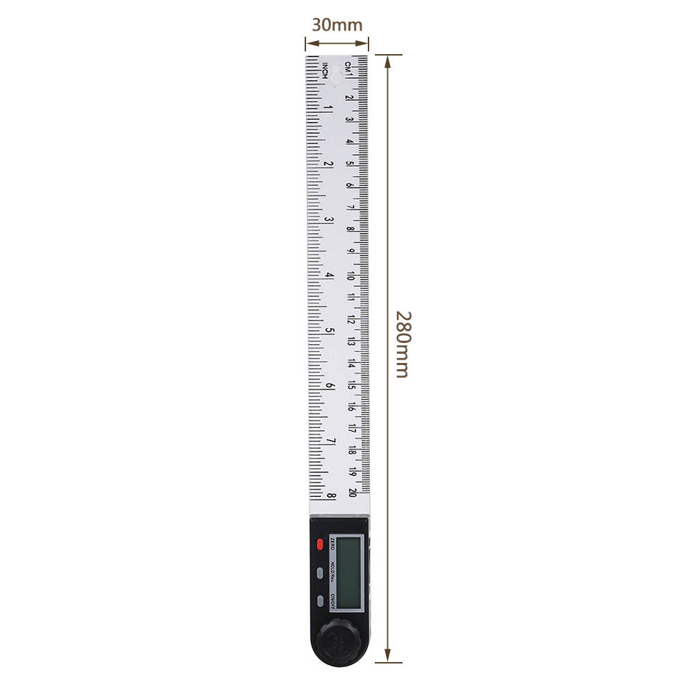 Thước Đo Góc Hiển Thị LCD Kỹ Thuật Số Đa Năng 0-200Mm Thước Đo Lực Kế Điện Tử 360 ° Dụng Cụ Đo Có Chức Năng Giữ Và Zeroing