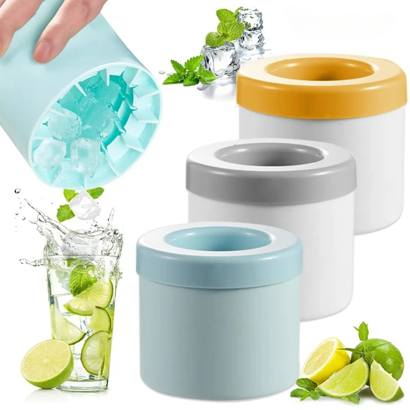 Silicone Băng xi lanh 60 Khay Đá Khuôn Sáng Tạo Máy Làm Đá nhà nhỏ mùa hè đá viên làm phụ kiện