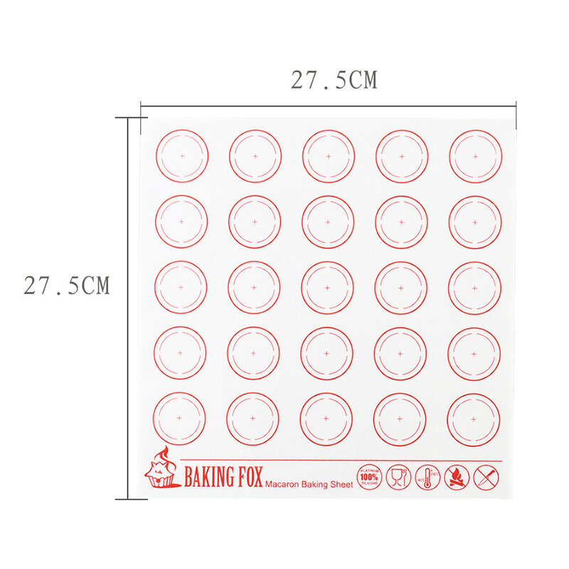 SHOOTHE Macaroon Pastry Cookie Non-Stick Multi Purpose Bake Liner Pad Kitchen Supplies White Rolling Dough Mat Food Grade Silicone