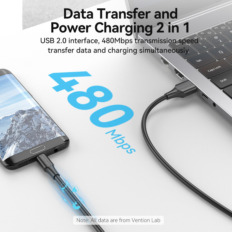 Vention Cáp Micro USB Cáp Dữ Liệu USB Sạc Nhanh 3A 2M 3M Cho Điện Thoại Di Động Samsung Xiaomi Huawei Android Cáp Sạc USB