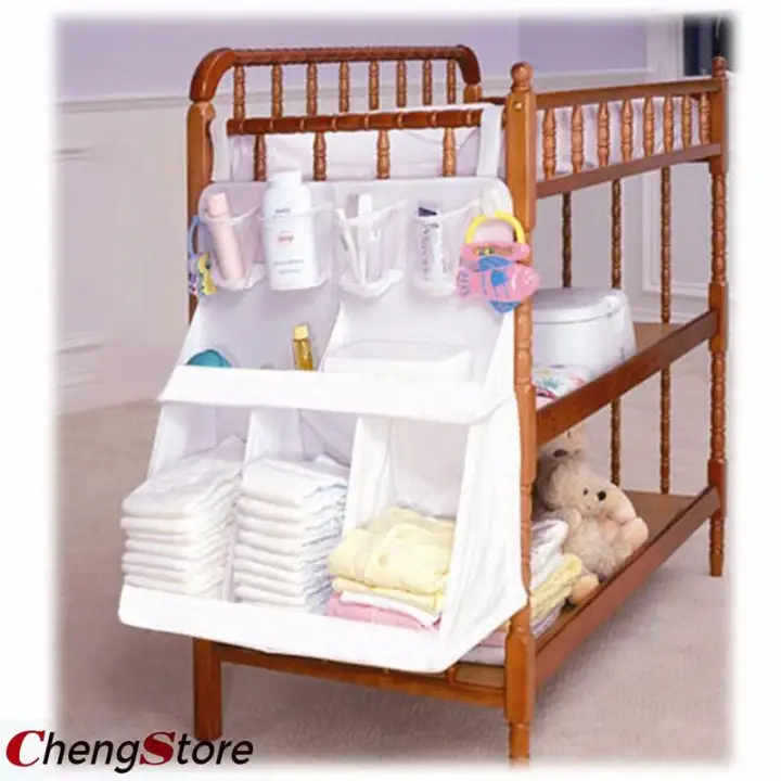 Baby Nursery Bed Crib Hanging Diaper Storage Bag Infant Toy