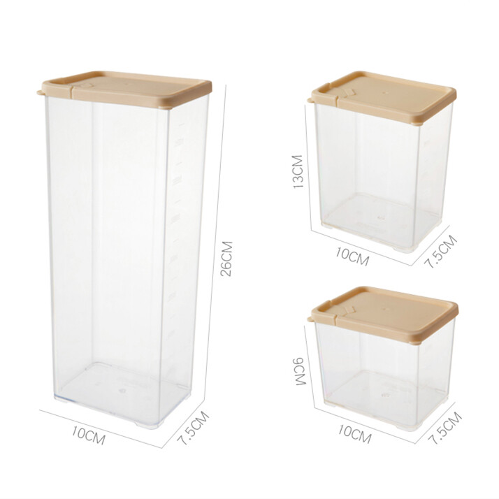 Kitchen Airtight Box Food Storage Container Stackable Bottles Kitchen Food Sealed Jar Containers Grain Nuts Beans Storage Box With Lid Buckle Design Sealed Moistureproof and Dustproof Household Plastic Box