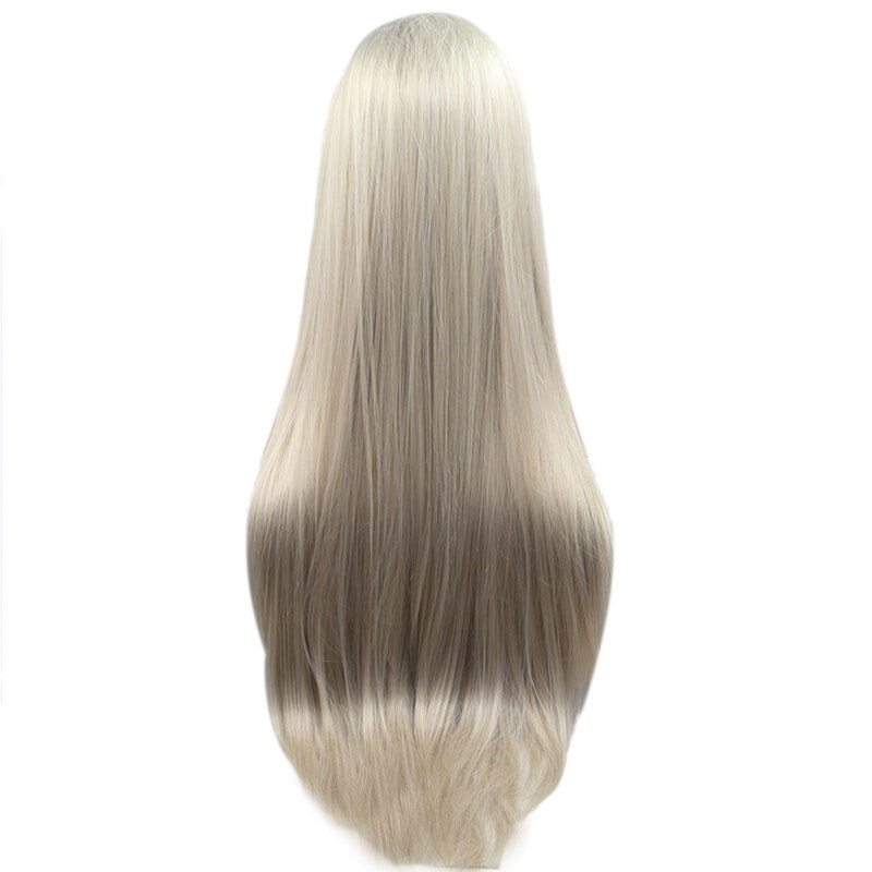 Front Lace Wig Long Straight Hair Wig Hair Styling High Temperature Fiber Synthetic Wig 24Inch cao cấp