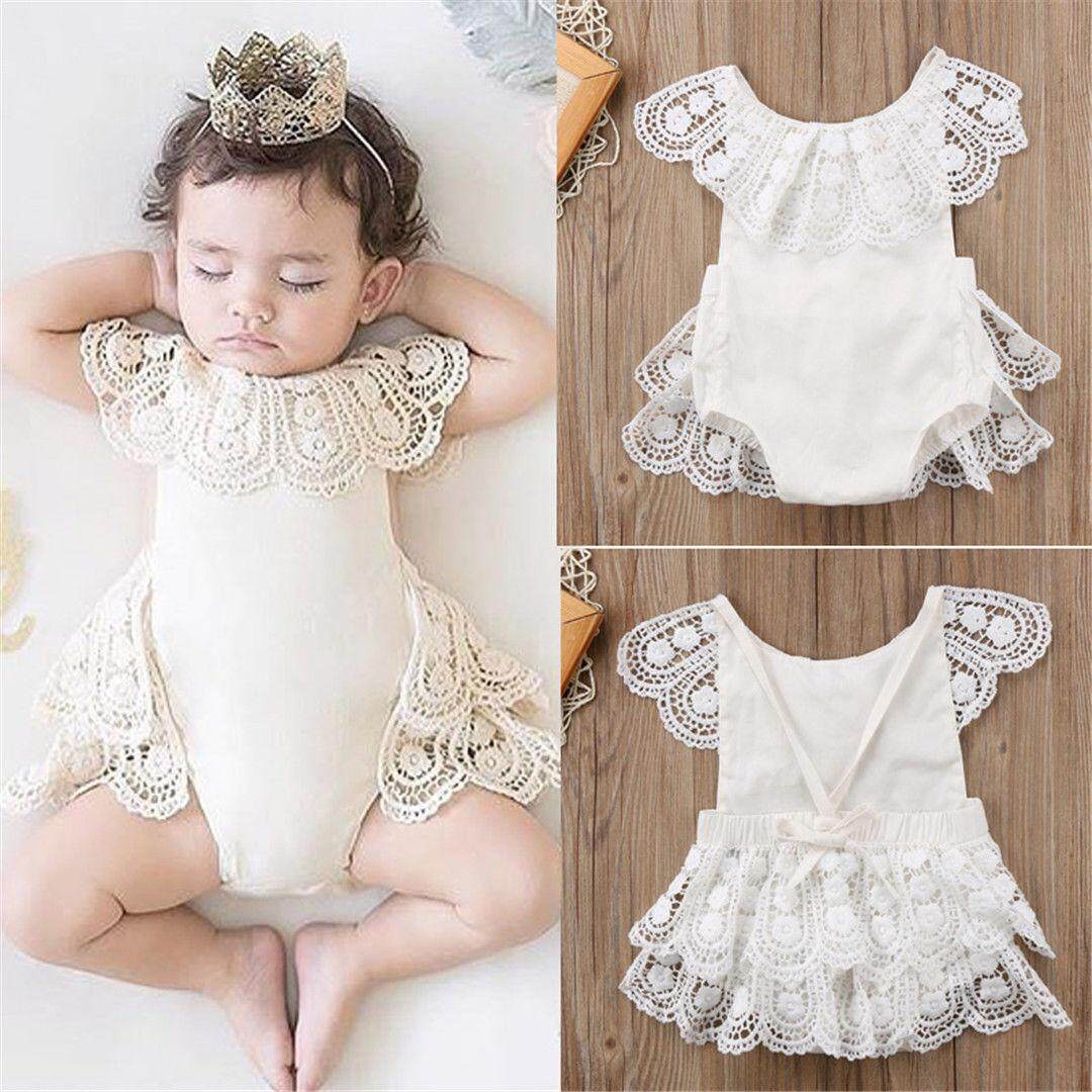 Newborn Baby Girls Lace Princess Romper Bodysuit Jumpsuit Outfit Sunsuit Clothes