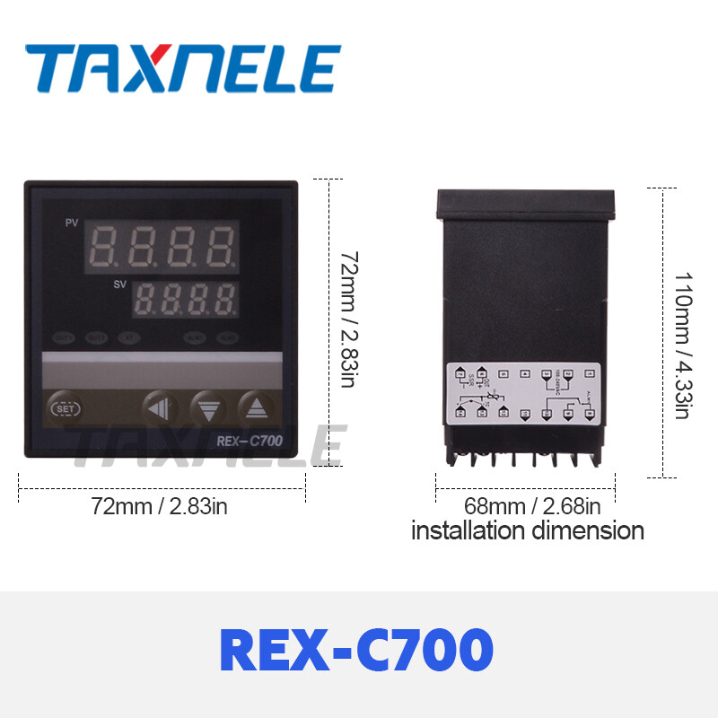 220V Oven Temperature Controller REX-C700 C700  Universal Input Relay Output SSR output 72*72mm Thermostat