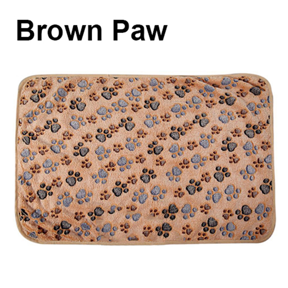 huanhuang® Cat Dog Puppy Pet Bone Paw Print Warm Coral Fleece Mat Soft Blanket Bed Pad
