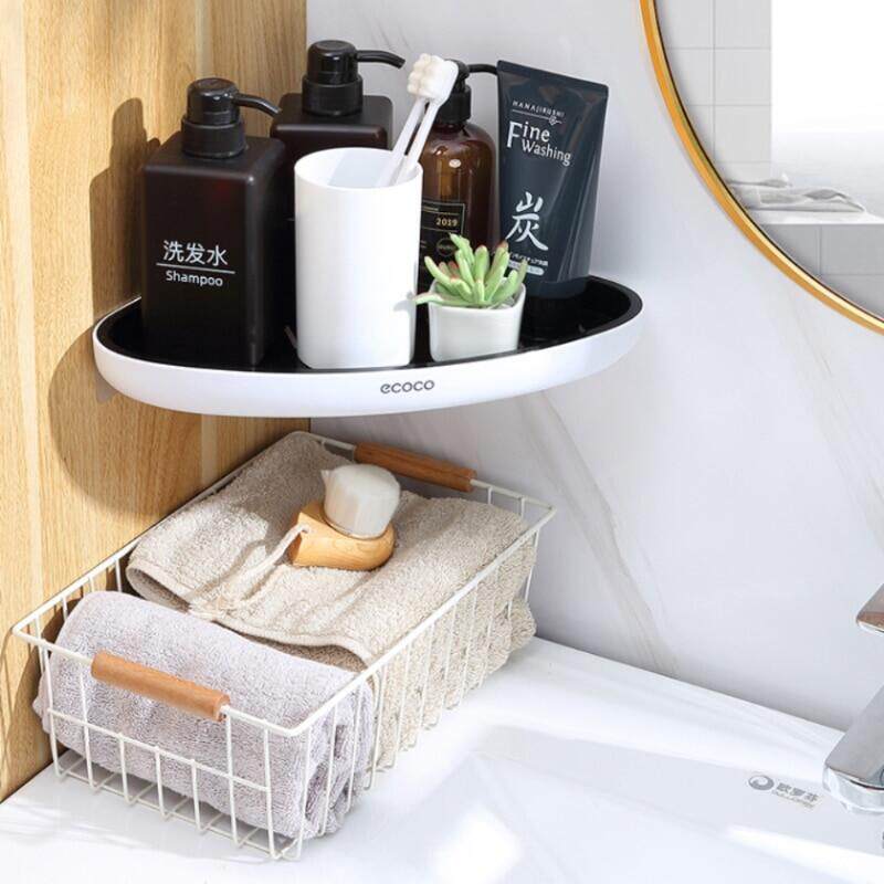 Kệ Sắp Xếp Góc Phòng Tắm ECOCO Giá Đựng Mỹ Phẩm Dầu Gội Đầu, Đồ Gia Dụng Nhà Bếp Gắn Tường, Phụ Kiện Phòng Tắm