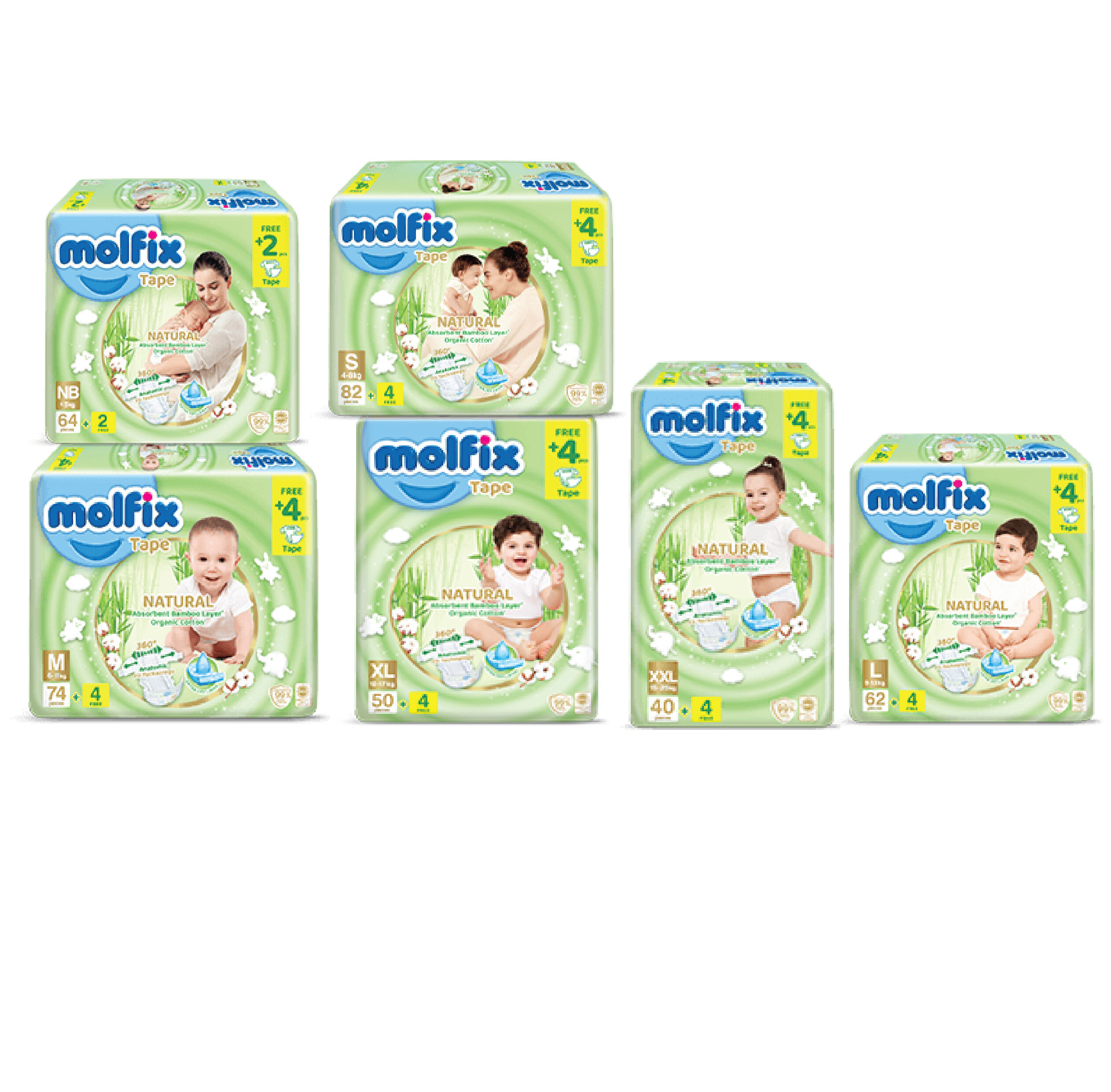 MOLFIX NATURAL TAPE DIAPERS 1pack Lazada