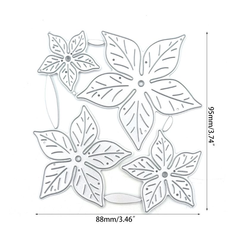 DIY Lace Cutting Dies Embossing Stencil Template for Scrapbooking Embossing Paper Card making，Five Leaves Flowers