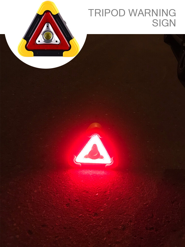 Biển Cảnh Báo Hình Tam Giác Đèn LED Làm Việc Cho Ô Tô Hình Tam Giác, Đèn Báo Động Sự Cố Khẩn Cấp An Toàn Đường Bộ, Đèn Nhấp Nháy Cầm Tay Trên Tay