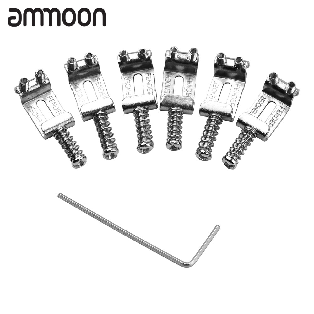 Electric Guitar Bridge Saddles With Wrench Electric Guitar Replacement Parts for ST Guitar 6Pcs