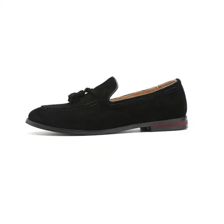 black suede moccasins