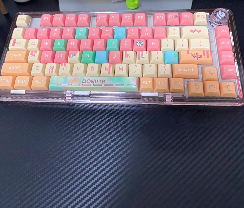 【Keycap chỉ】Rainbow Donut Keycap 127 phím XDA Profile Pbt thăng hoa cho công tắc Cherry MX Bàn Phím Cơ RK61/Anne Pro 2/gk61