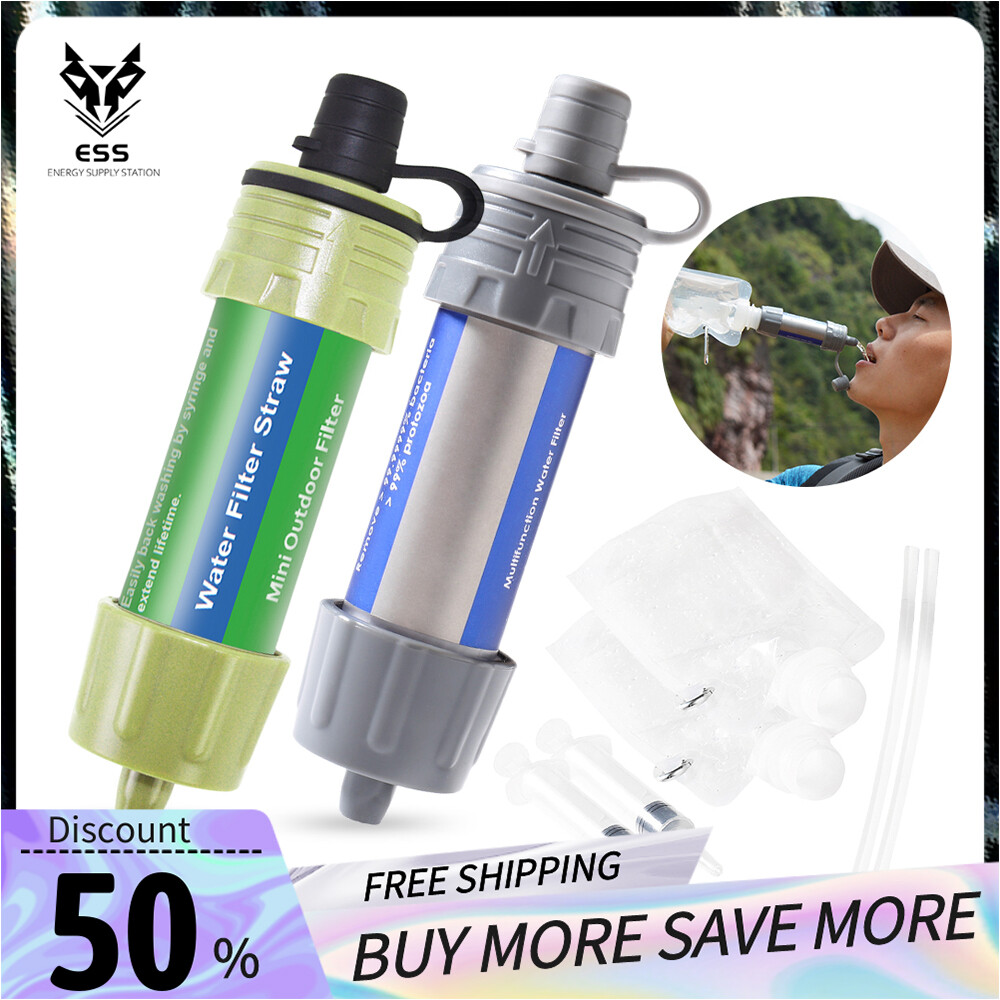Outdoor Water Filtration Survival Water Filter Straw Water Filtration System Drinking Purifier For Emergency Hiking Camping