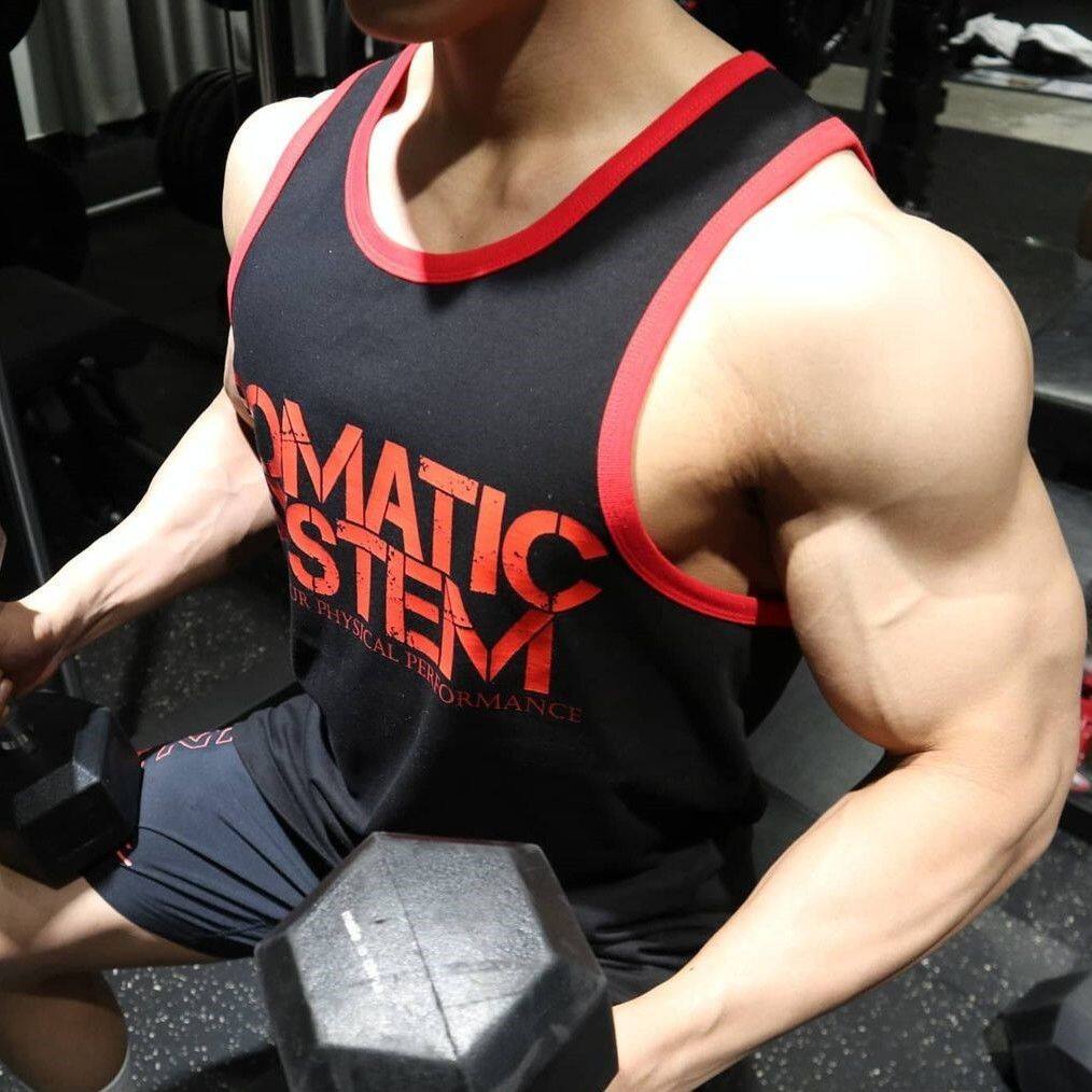 LIVE GREAT Men's fitness sleeveless vest cotton breathable T-shirl casual loose vest