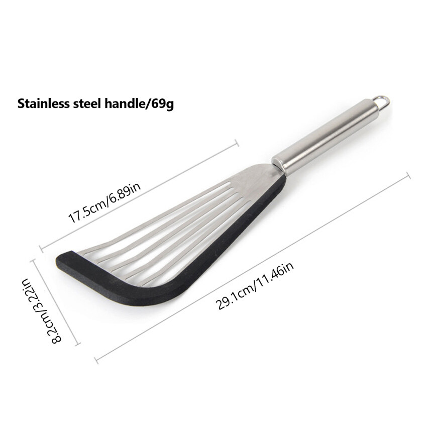 1Pc Nonstick Spatula, Stainless Steel Fish Spatula For Nonstick Cookware, Heat Resistant Slotted Spatula Turner for Cooking, Lightweight Sturdy Kitchen Fish Spatula