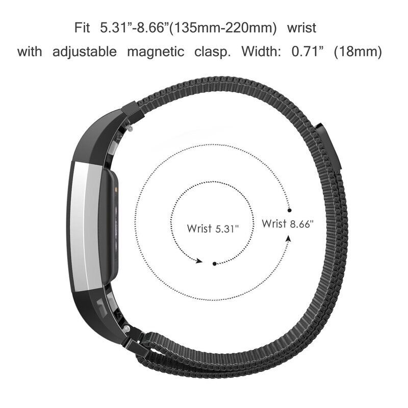 Milanese Loop Band for Fitbit Charge 3 Replacement Bracelet Stainless Steel Strap for Fitbit Charge 2 3 Charge 4 Smart Watch Accessories Wristband