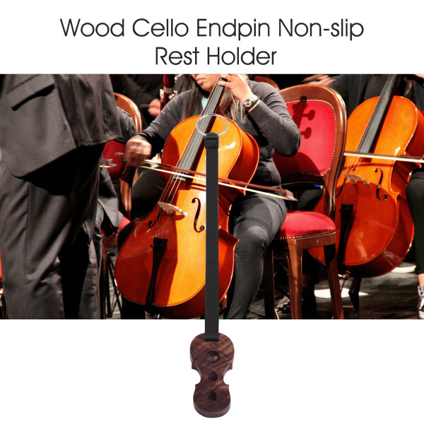 【Hot Sale】Hardwood Cello Endpin Non-slip Stop Holder Rest Anchor Protector Pad Cello Shape Black Walnut Color Malaysia
