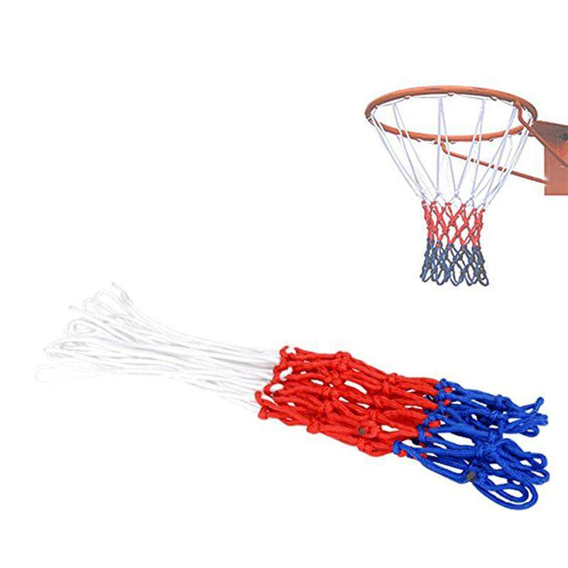 White Blue Red Standard Durable Nylon Basketball Goal Hoop Net Netting Red+White+Blue Basketball Net Outdoor Sports Accessories