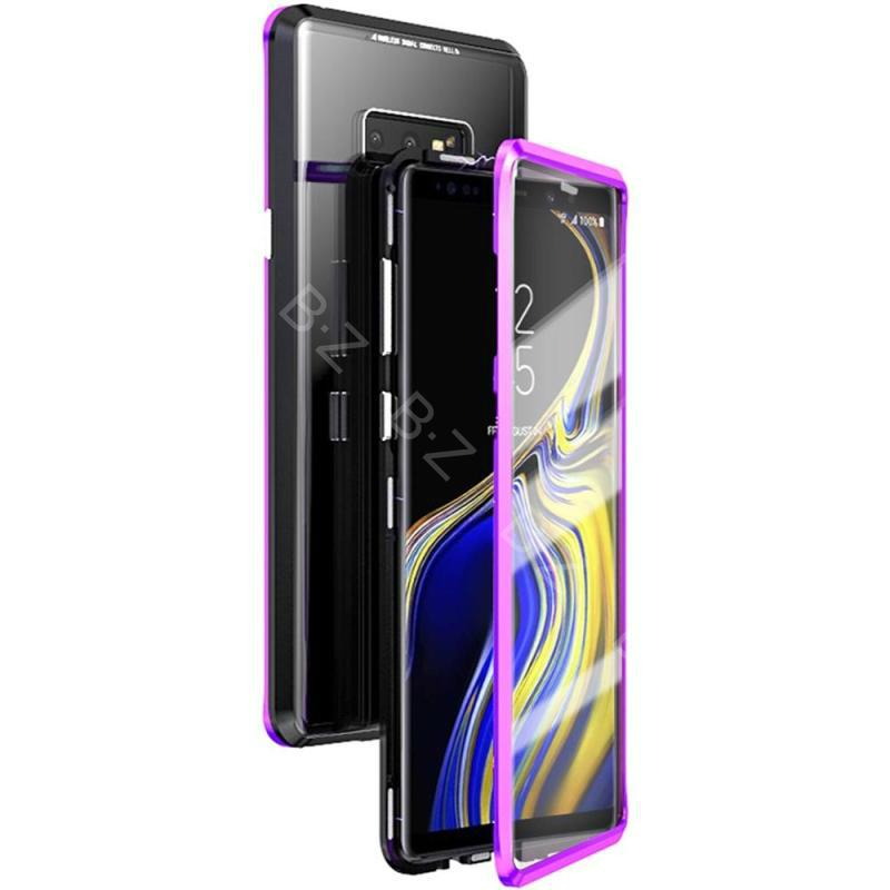Dành Cho Samsung Galaxy Note 9 Ốp Nam Châm Ốp Kính Cường Lực 9H Hai Mặt Trước + Sau 360 Dành Cho Samsung Galaxy Note 9 Ốp Chống Sốc Kim Loại