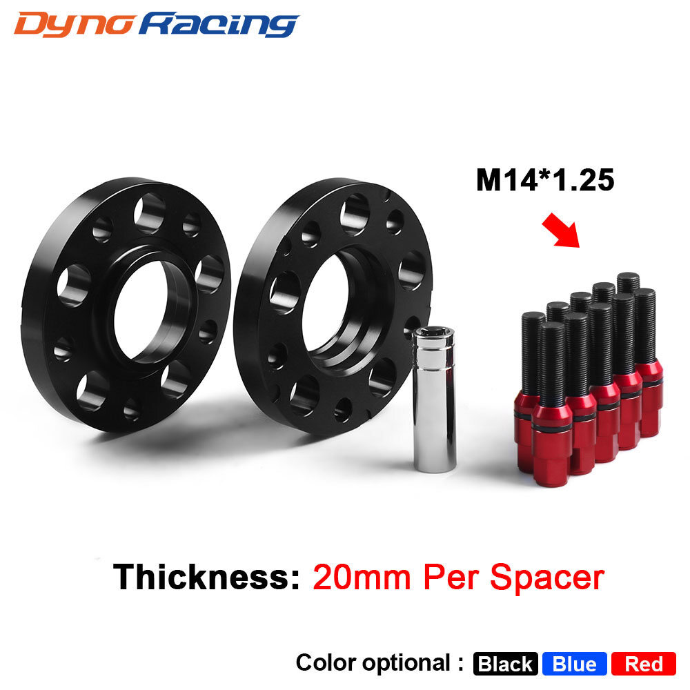 Red 20mm 5x120mm 72.56mm hubcentric wheel spacers m14x1.25 tapered bolts for bmw f series f10 f12 f13 f01 f02 f30