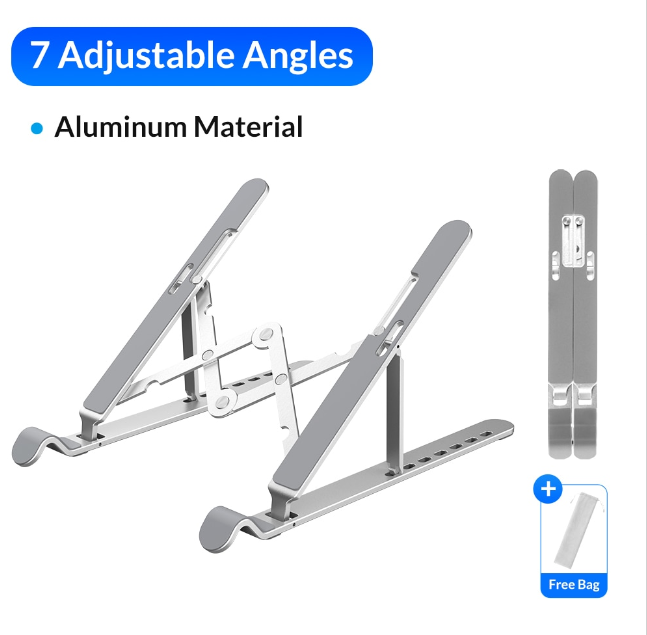 ORICO Foldable Laptop Stand Holder Riser Portable Adjustable Aluminum Notebook Stand Computer Stand 7 Angles for MacBook Tablets