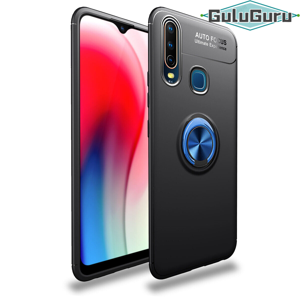 For vivo y19 y17 y15 y12 y11 case soft tpu case back cover shell, with 360° rotating ring holder kickstand, can work with car mount, impact resistant