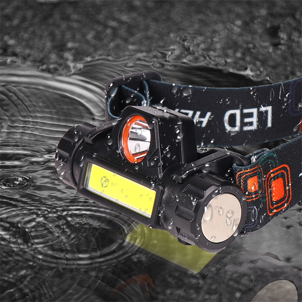 JOBOOS Waterproof LED Headlamp COB Work Light 2 Light Modes with Magnet USB Headlight Built-in Battery Suit for Fishing Camping Hiking