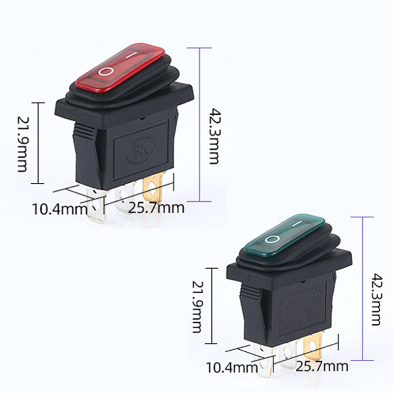 KCD3 Silicone Waterproof Dust-proof Oil-proof Power Rocker Switch 2 ...