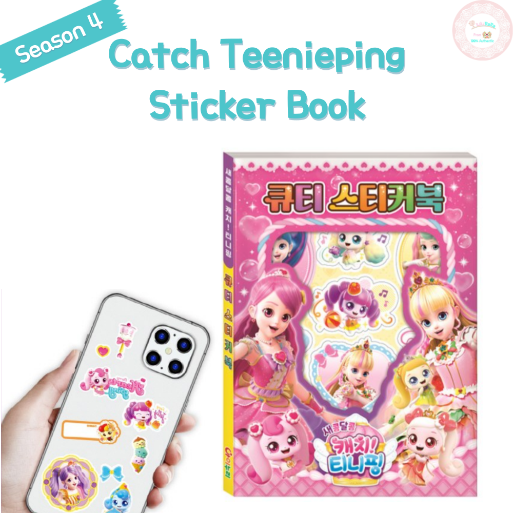 Catch Teenieping Season 4 Cutie Sticker Book Teenieping Sticker Diary Decoration Phone Laptop Sticker Heartsping