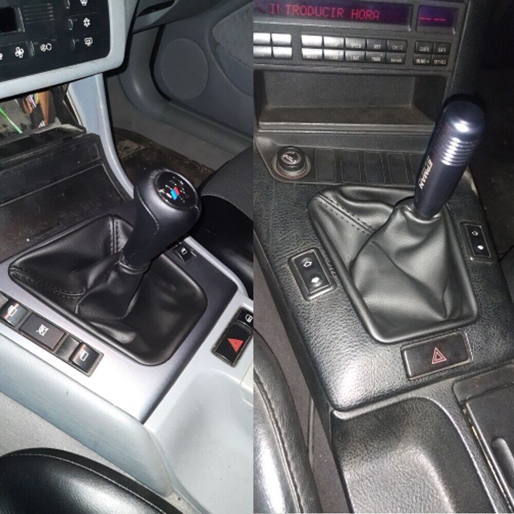 For BMW E30 E36 E39 E46 E81 E82 E87 E88 E90 E91 E92 E93 Car Gear Shift Boot Leather Boot Collars With Frame Acessories