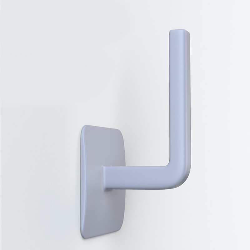 L-type Non-perforated Self-adhesive Hook Hanger Towel Roll Paper Cup Holder Multi-function Wall-mounted Kitchen Door Creative Hook