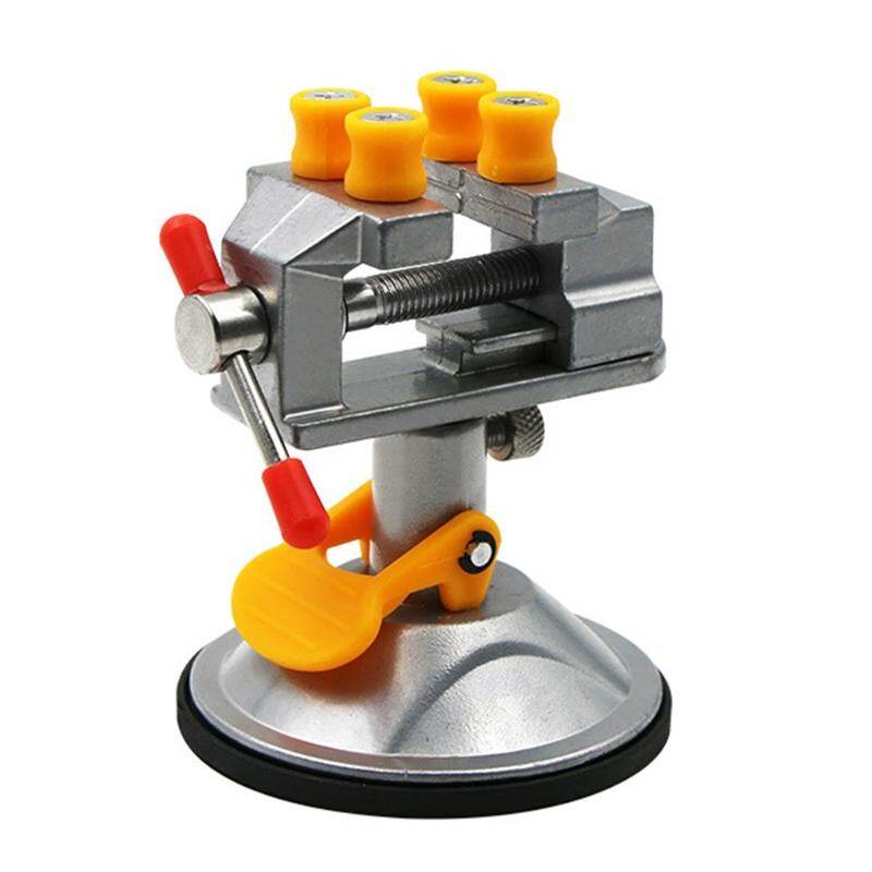 Adjustable Fixed Electric Small Table Bench Vise 360 ° Rotatable Grinder Rotary Hand Drill Suction Cup Fixed Frame Mini