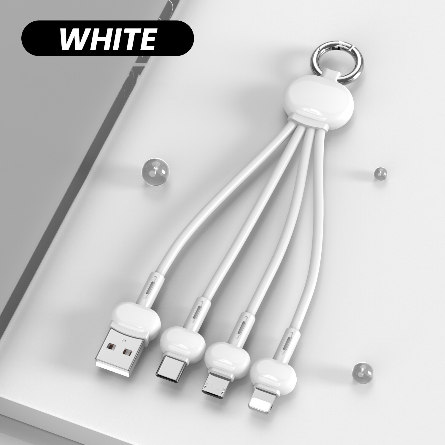 3 in 1 Fast Charging Cable Multi Charging Cable Charging with Light / USB C / Micro Port Data Cable