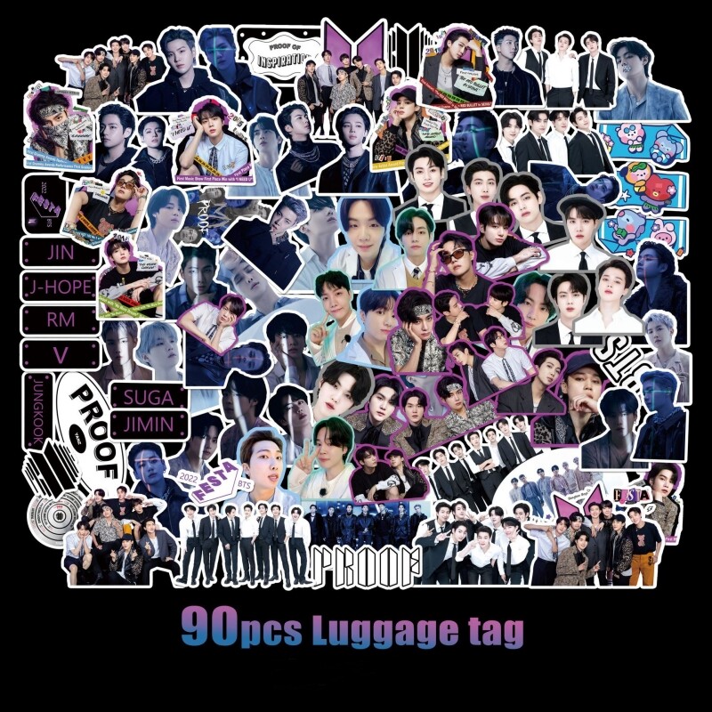 RHS Online 70/90PCS BTS Boys Kpop Butter Stickers Luggage Tag Diary Journaling Decorative Crafts Scrapbooking DIY Sticker