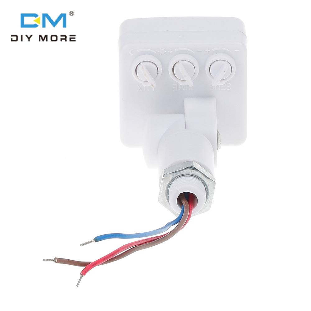 diymore Công Tắc Cảm Biến Chuyển Động Hồng Ngoại Cơ Thể Người Mini AC85-265V Đèn Pha LED Máy Dò Cảm Biến Chuyển Động PIR Cảm Biến Chuyển Động Ngoài Trời Chống Nước Công Tắc Điều Chỉnh PIR 12MM