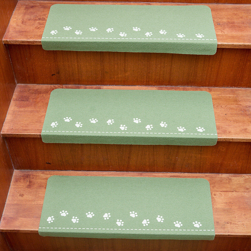 Bear Claw Stair Mat Thicken Luminous Self-adhesive PVC Decoration Stepping Mat Household Non-slip Staircase Floor Mat Carpets Protector Mats Rug Safety for Kids Door Mat Entrance