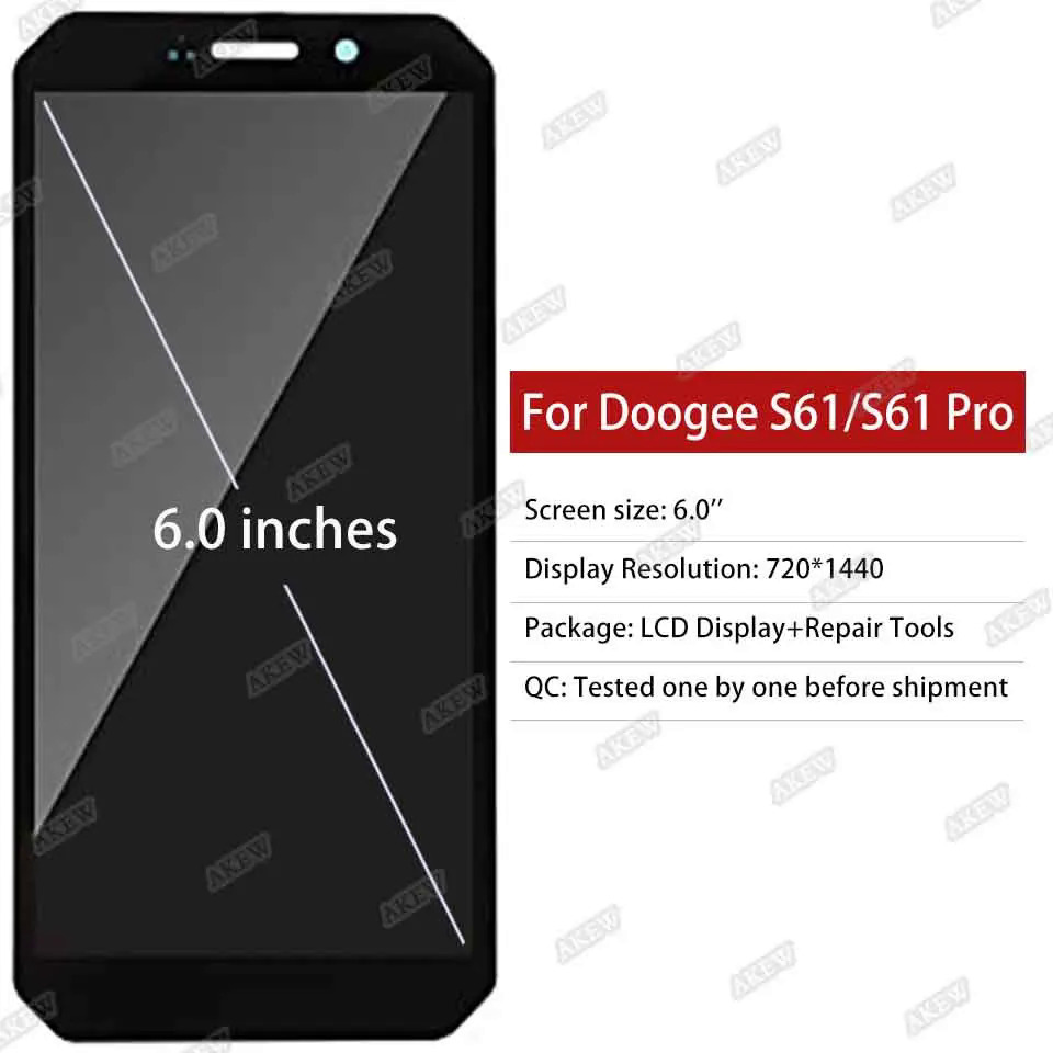 Original For DOOGEE S61 LCD Display Screen 100 Test Doogee S61 Pro Touch Panel Digitizer Replacement New S61Pro Phone Display
