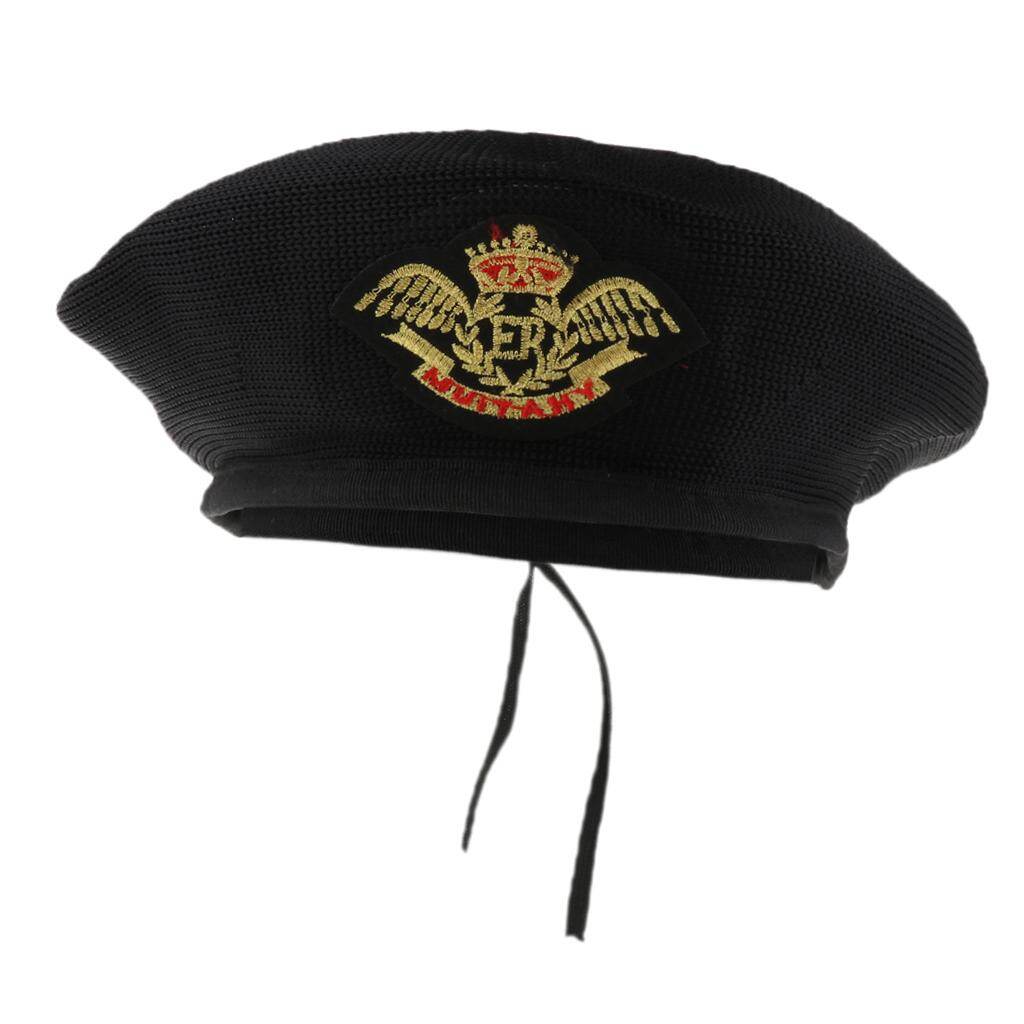 MagiDeal Classic Sailor Beret Hat Knitted Mesh Beanie Hat Navy Yacht Boat Costume Cap